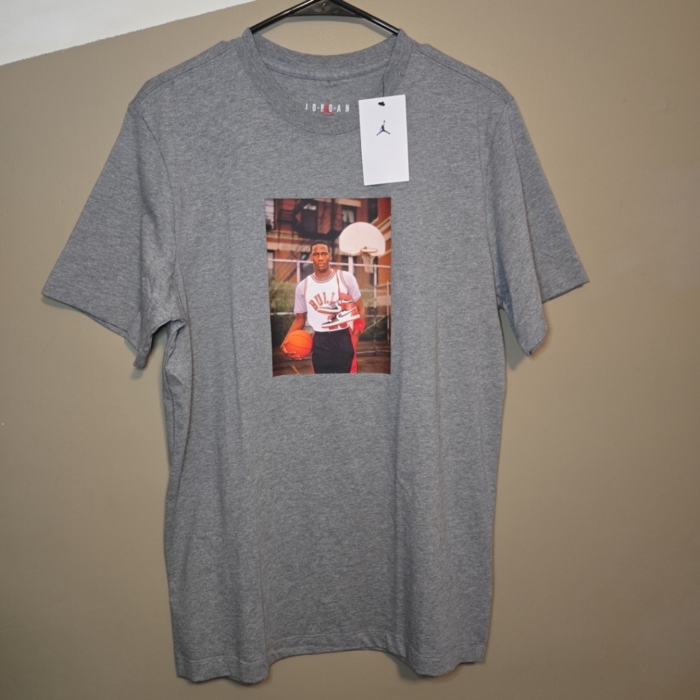 Jordan Men's Heather Gray Michael Jordan Photo T-Shirt HJ2354-091 Size Medium